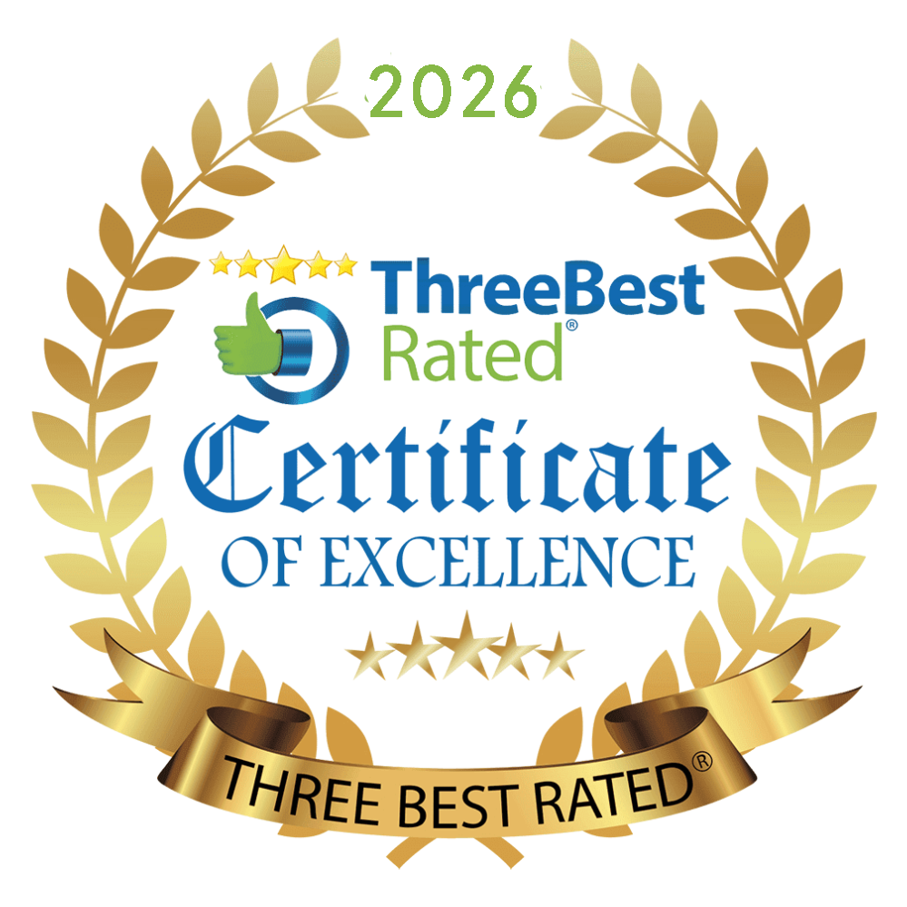 ThreeBestRated Certificate of Excellence 2026 — Top 3 Junk Removal in Roseville, CA