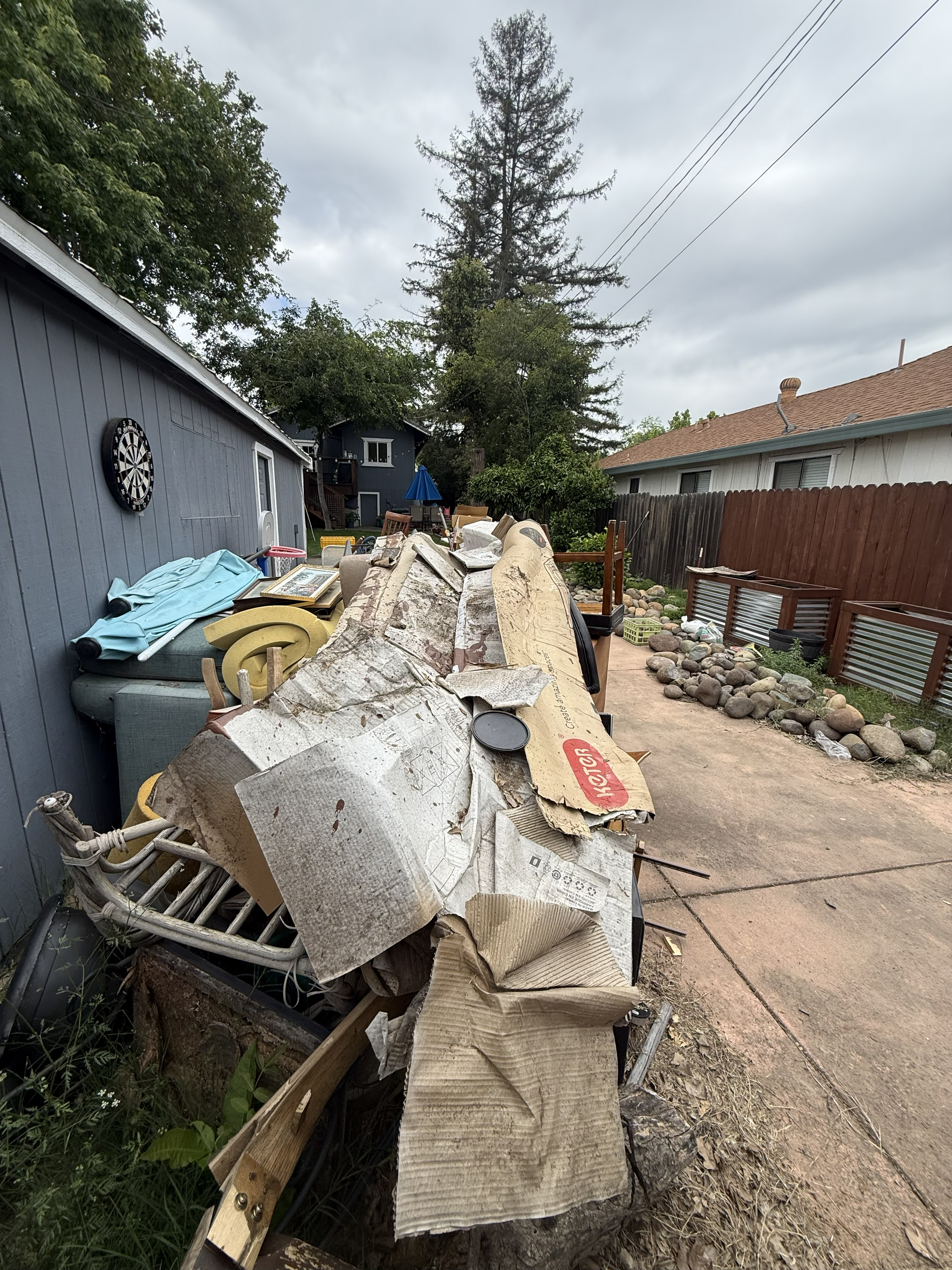 Massive pile of mixed household trash before junk hauling - Job 5