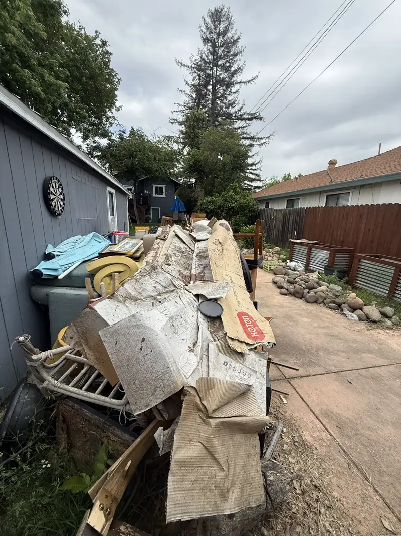 Massive pile of mixed household trash before junk hauling - Job 5